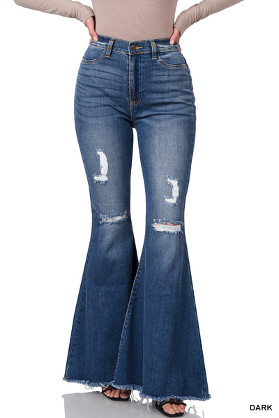 Distressed Super Flare Jeans