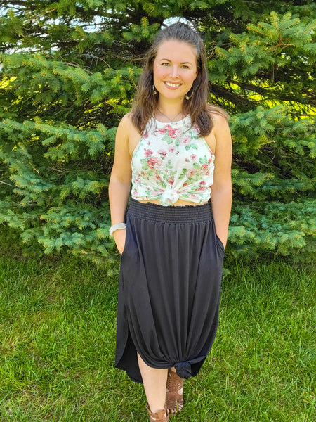 Black maxi skirt