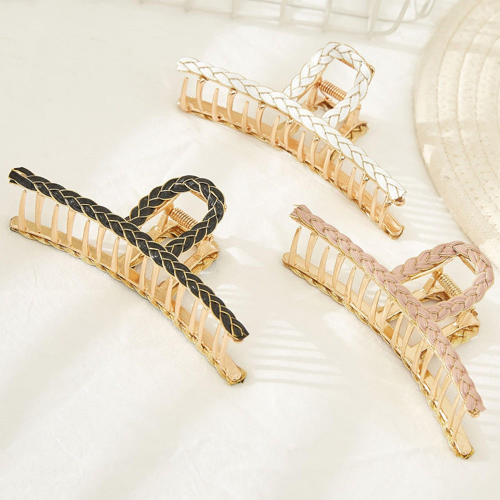 Gold Braided metal Claw Clips